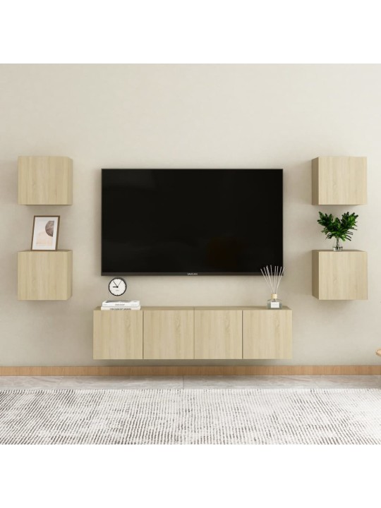 Nástěnná TV skříňka dub sonoma 30,5x30x30 cm