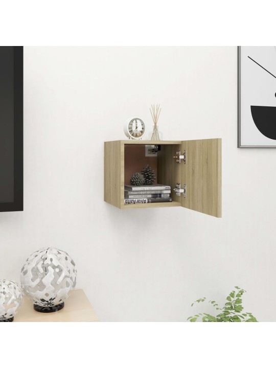 Nástěnná TV skříňka dub sonoma 30,5x30x30 cm