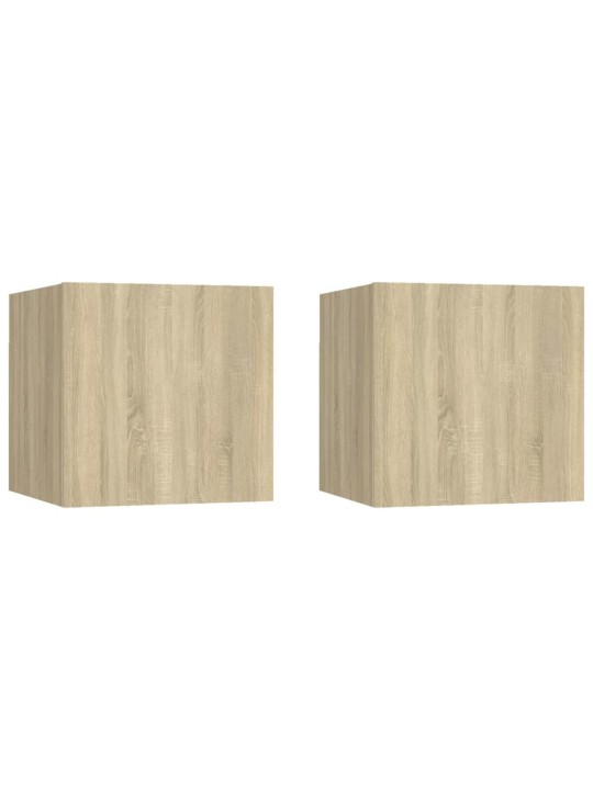 Nástěnné TV skříňky 2 ks dub sonoma 30,5x30x30 cm