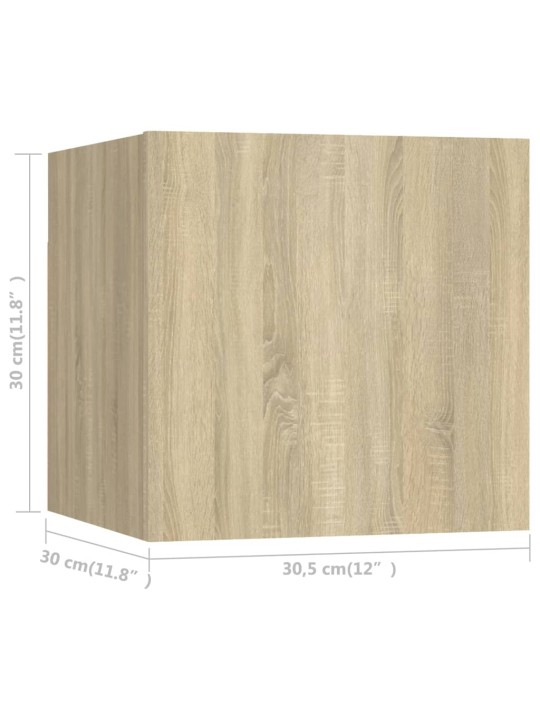 Nástěnné TV skříňky 2 ks dub sonoma 30,5x30x30 cm