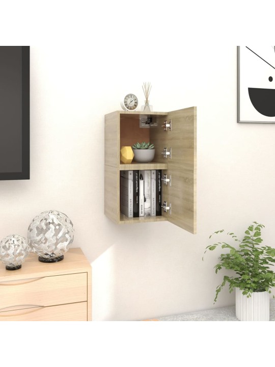 Nástěnné TV skříňky 2 ks dub sonoma 30,5x30x30 cm