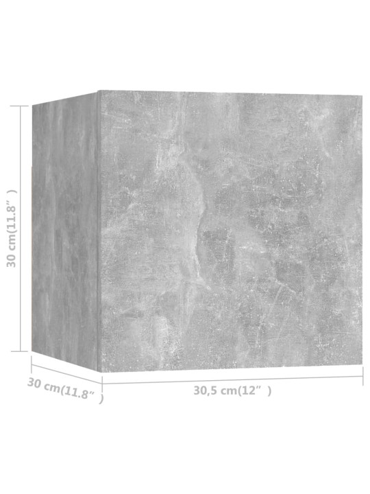 Nástěnná TV skříňka betonově šedá 30,5x30x30 cm