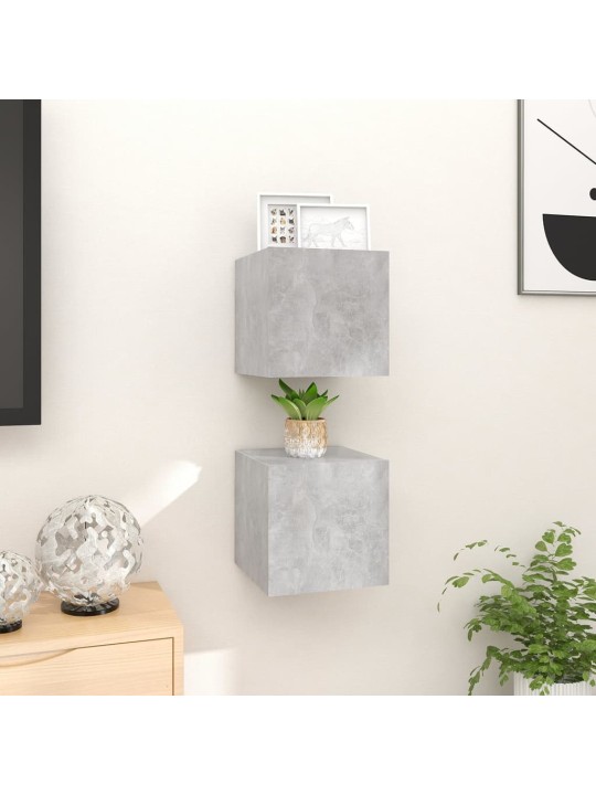 Nástěnné TV skříňky 2 ks betonově šedé 30,5x30x30 cm