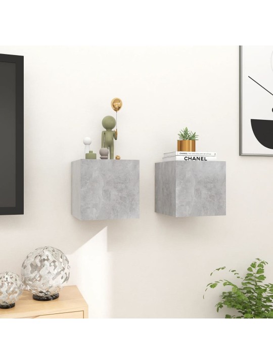 Nástěnné TV skříňky 2 ks betonově šedé 30,5x30x30 cm