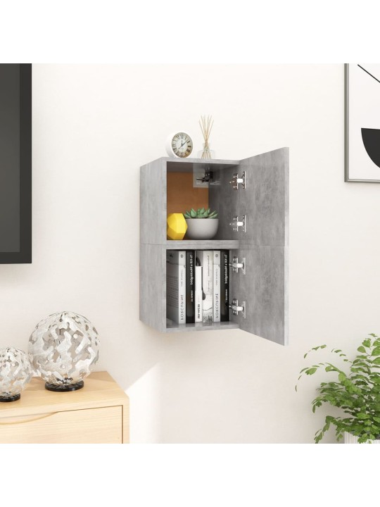 Nástěnné TV skříňky 2 ks betonově šedé 30,5x30x30 cm