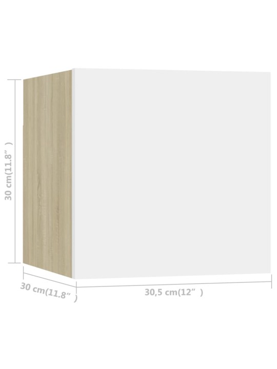 Nástěnná TV skříňka bílá s vysokým leskem 30,5x30x30 cm