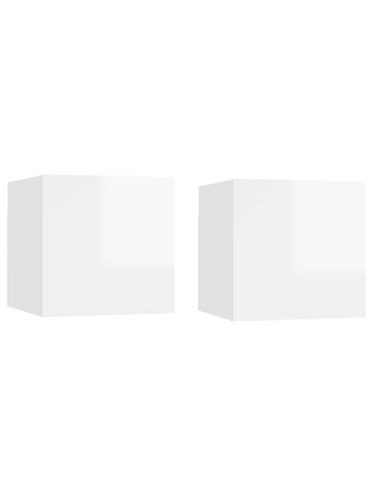 Nástěnné TV skříňky 2 ks bílé s vysokým leskem 30,5x30x30 cm
