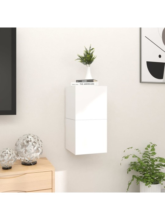 Nástěnné TV skříňky 2 ks bílé s vysokým leskem 30,5x30x30 cm