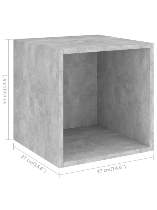 Nástěnné skříňky 2 ks betonově šedé 37 x 37 x 37 cm dřevotříska