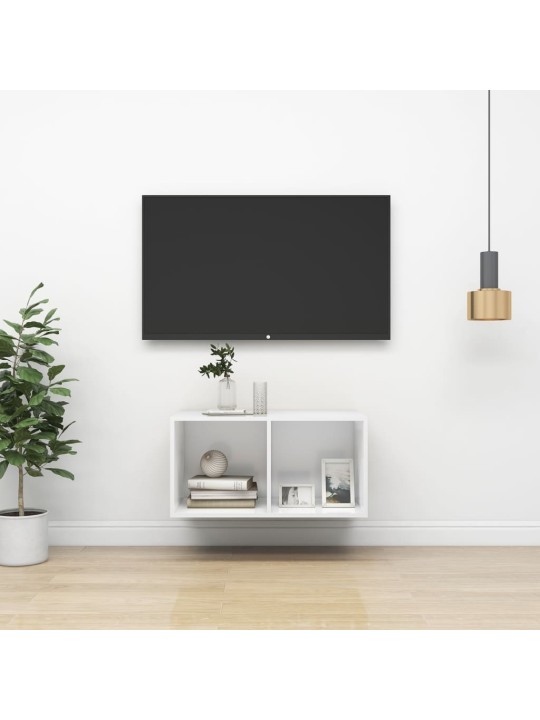 Nástěnná TV skříňka bílá 37 x 37 x 72 cm dřevotříska