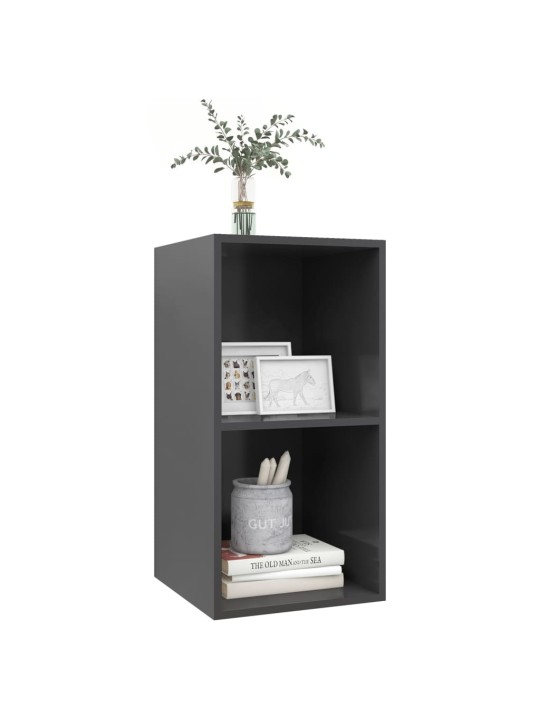 Nástěnná TV skříňka šedá 37 x 37 x 72 cm kompozitní dřevo