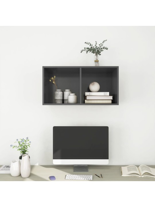 Nástěnná TV skříňka šedá 37 x 37 x 72 cm kompozitní dřevo