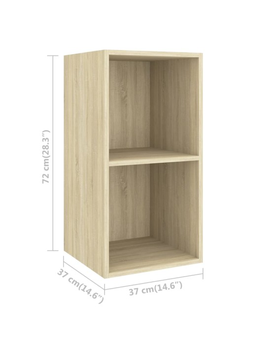 Nástěnná TV skříňka dub sonoma 37 x 37 x 72 cm kompozitní dřevo