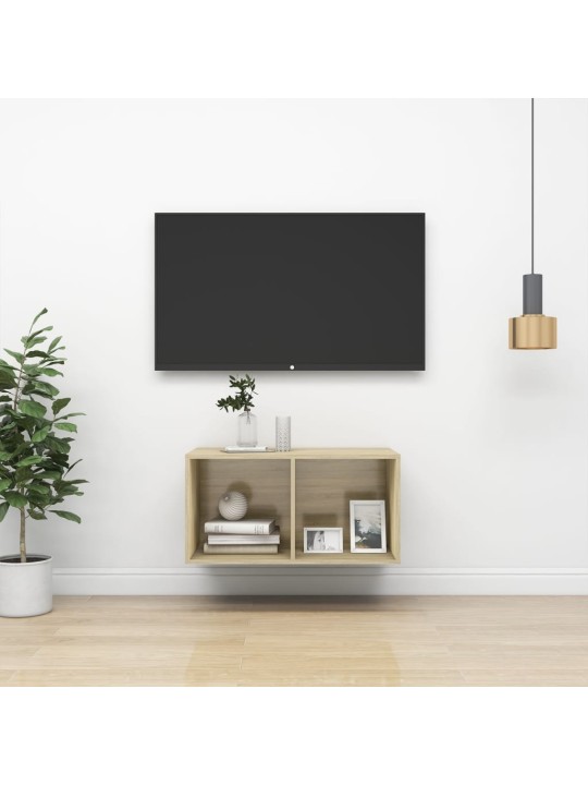 Nástěnná TV skříňka dub sonoma 37 x 37 x 72 cm kompozitní dřevo