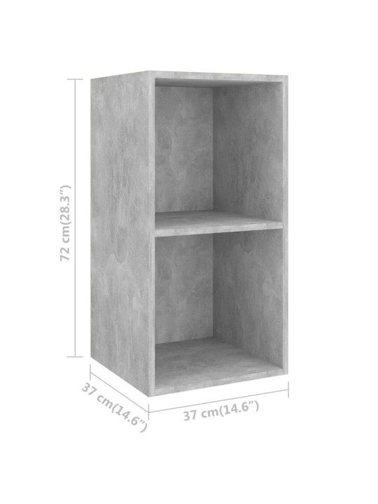 Nástěnná TV skříňka betonově šedá 37x37x72 cm kompozitní dřevo