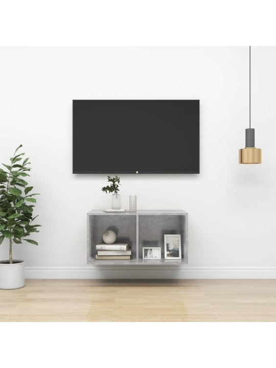 Nástěnná TV skříňka betonově šedá 37x37x72 cm kompozitní dřevo