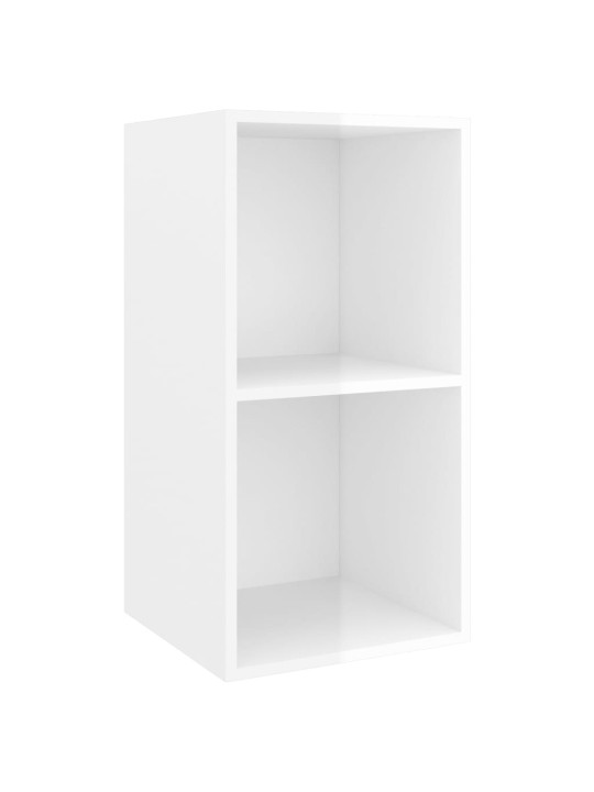 Nástěnná TV skříňka bílá lesklá 37x37x72 cm kompozitní dřevo