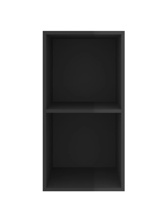 Nástěnná TV skříňka černá lesklá 37x37x72 cm kompozitní dřevo