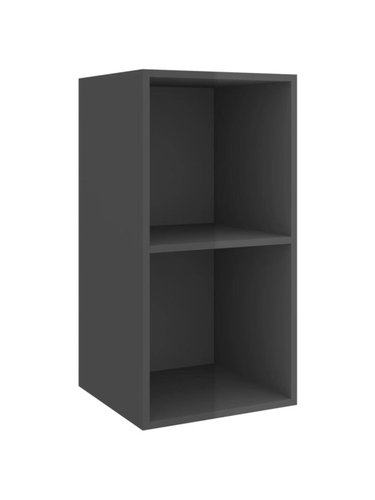 Nástěnná TV skříňka šedá lesklá 37x37x72 cm kompozitní dřevo