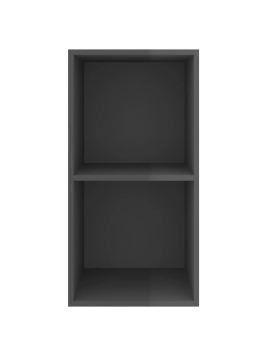 Nástěnná TV skříňka šedá lesklá 37x37x72 cm kompozitní dřevo