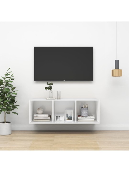 Nástěnná TV skříňka bílá 37 x 37 x 107 cm dřevotříska