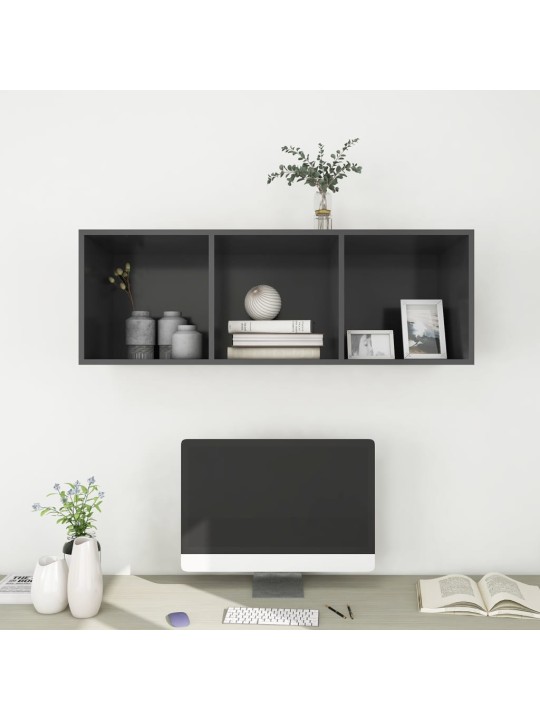Nástěnná TV skříňka šedá 37 x 37 x 107 cm dřevotříska