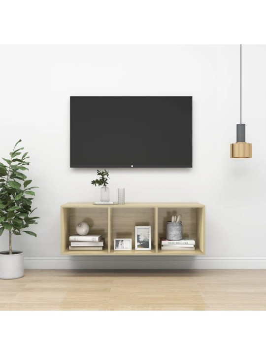 Nástěnná TV skříňka dub sonoma 37 x 37 x 107 cm dřevotříska