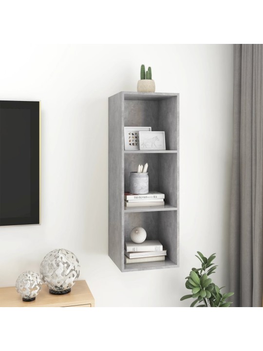 Nástěnná tv skříňka betonově šedá 37 x 37 x 107 cm dřevotříska