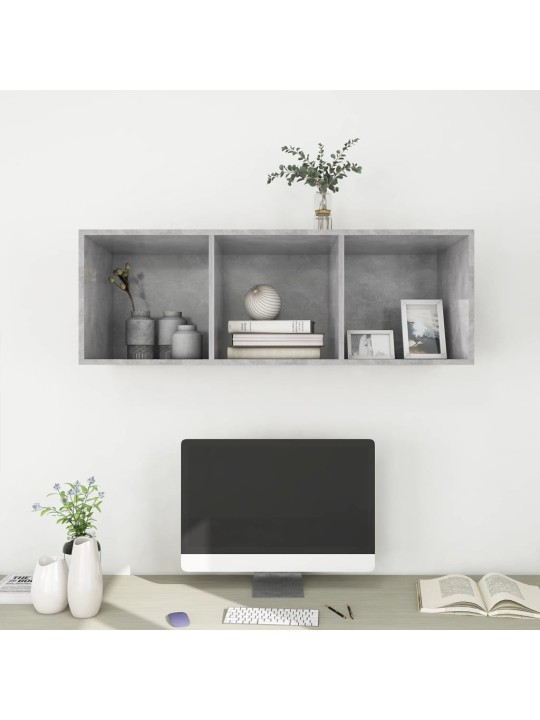 Nástěnná tv skříňka betonově šedá 37 x 37 x 107 cm dřevotříska