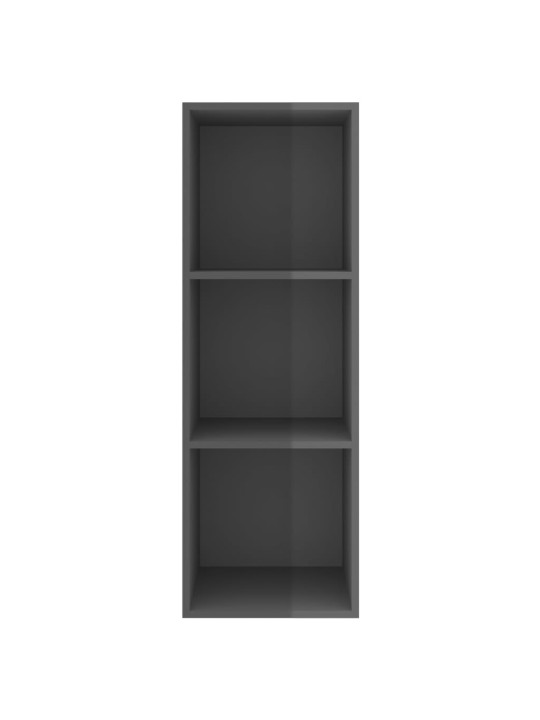 Nástěnná TV skříňka šedá vysoký lesk 37x37x107 cm dřevotříska