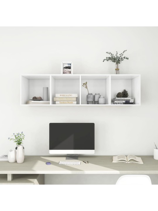 Nástěnná TV skříňka bílá 37 x 37 x 142,5 cm dřevotříska