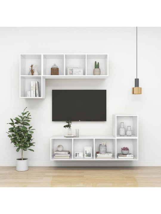 Nástěnná TV skříňka bílá 37 x 37 x 142,5 cm dřevotříska