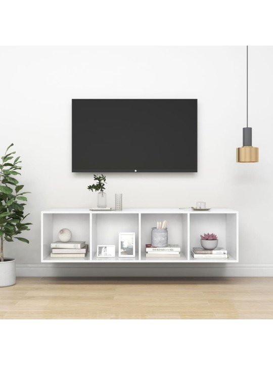 Nástěnná TV skříňka bílá 37 x 37 x 142,5 cm dřevotříska