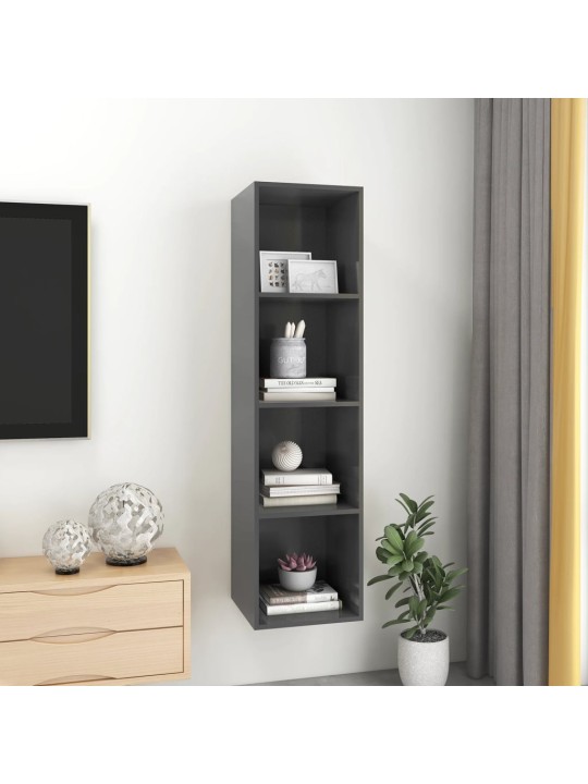 Nástěnná TV skříňka šedá 37 x 37 x 142,5 cm dřevotříska