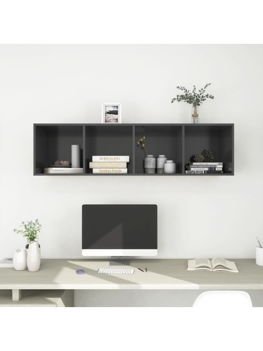 Nástěnná TV skříňka šedá 37 x 37 x 142,5 cm dřevotříska