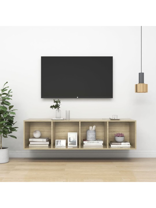 Nástěnná TV skříňka dub sonoma 37 x 37 x 142,5 cm dřevotříska