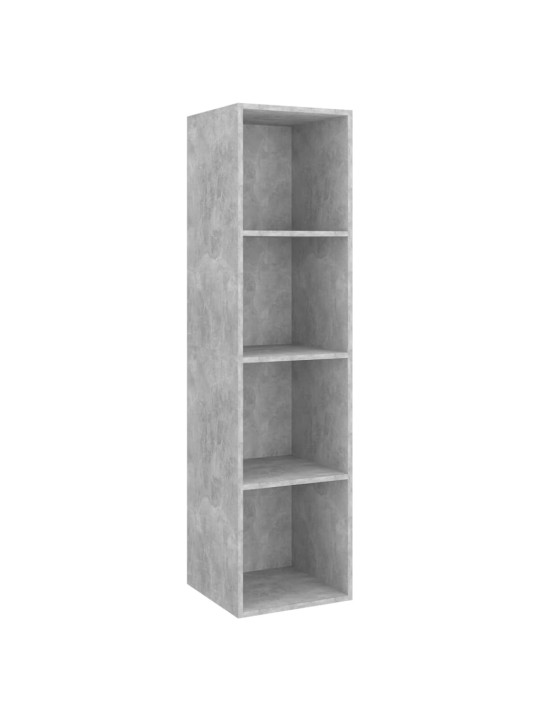 Nástěnná tv skříňka betonově šedá 37 x 37 x 142,5cm dřevotříska