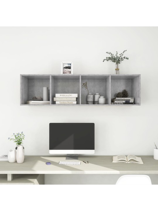Nástěnná tv skříňka betonově šedá 37 x 37 x 142,5cm dřevotříska