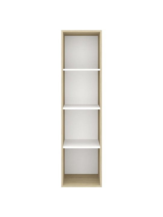 Nástěnná TV skříňka dub sonoma a bílá 37x37x142,5cm dřevotříska