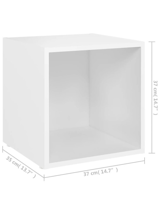 Tv stolek bílý 37 x 35 x 37 cm dřevotříska