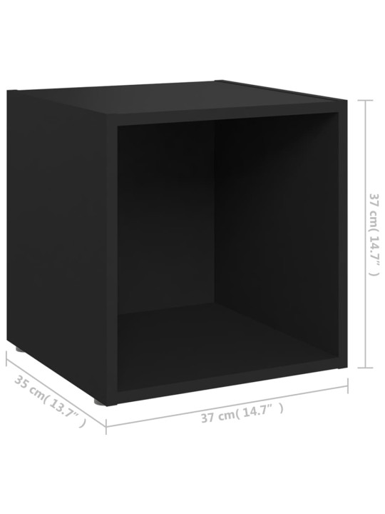 TV stolky 4 ks černé 37 x 35 x 37 cm kompozitní dřevo