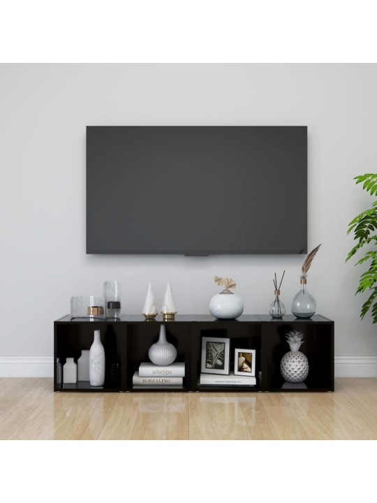 TV stolky 4 ks černé 37 x 35 x 37 cm kompozitní dřevo