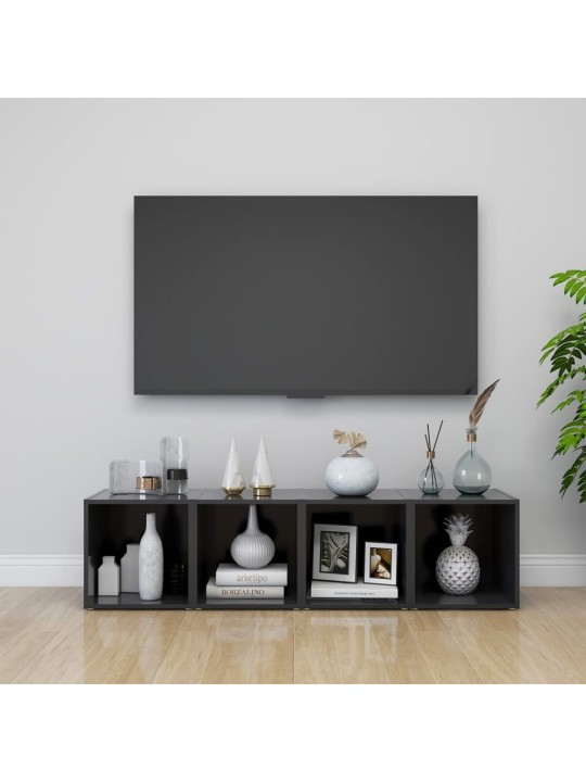TV stolek šedý 37 x 35 x 37 cm kompozitní dřevo