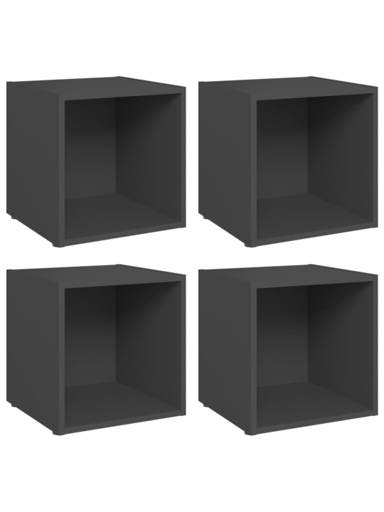 TV stolky 4 ks šedé 37 x 35 x 37 cm kompozitní dřevo