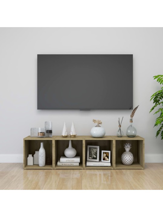 TV stolky 4 ks dub sonoma 37 x 35 x 37 cm kompozitní dřevo