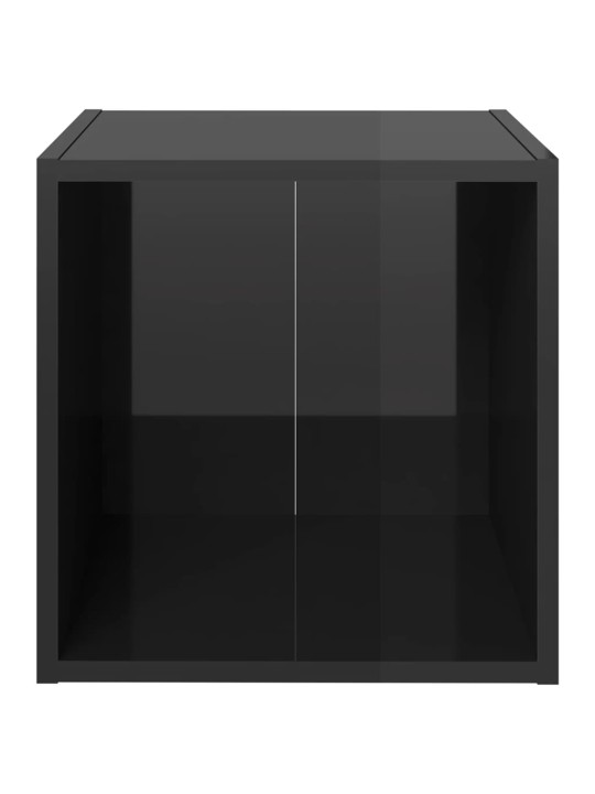 TV stolky 4 ks černé vysoký lesk 37x35x37 cm kompozitní dřevo