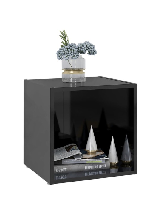 TV stolky 4 ks černé vysoký lesk 37x35x37 cm kompozitní dřevo