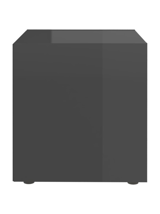 TV stolky 4 ks šedé vysoký lesk 37x35x37 cm kompozitní dřevo