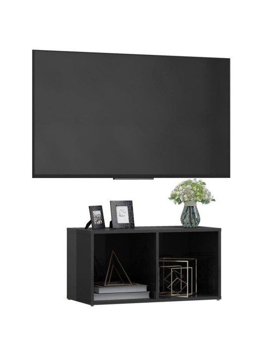 TV stolek šedý vysoký lesk 72 x 35 x 36,5 cm kompozitní dřevo