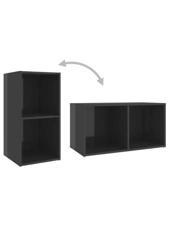 TV stolek šedý vysoký lesk 72 x 35 x 36,5 cm kompozitní dřevo